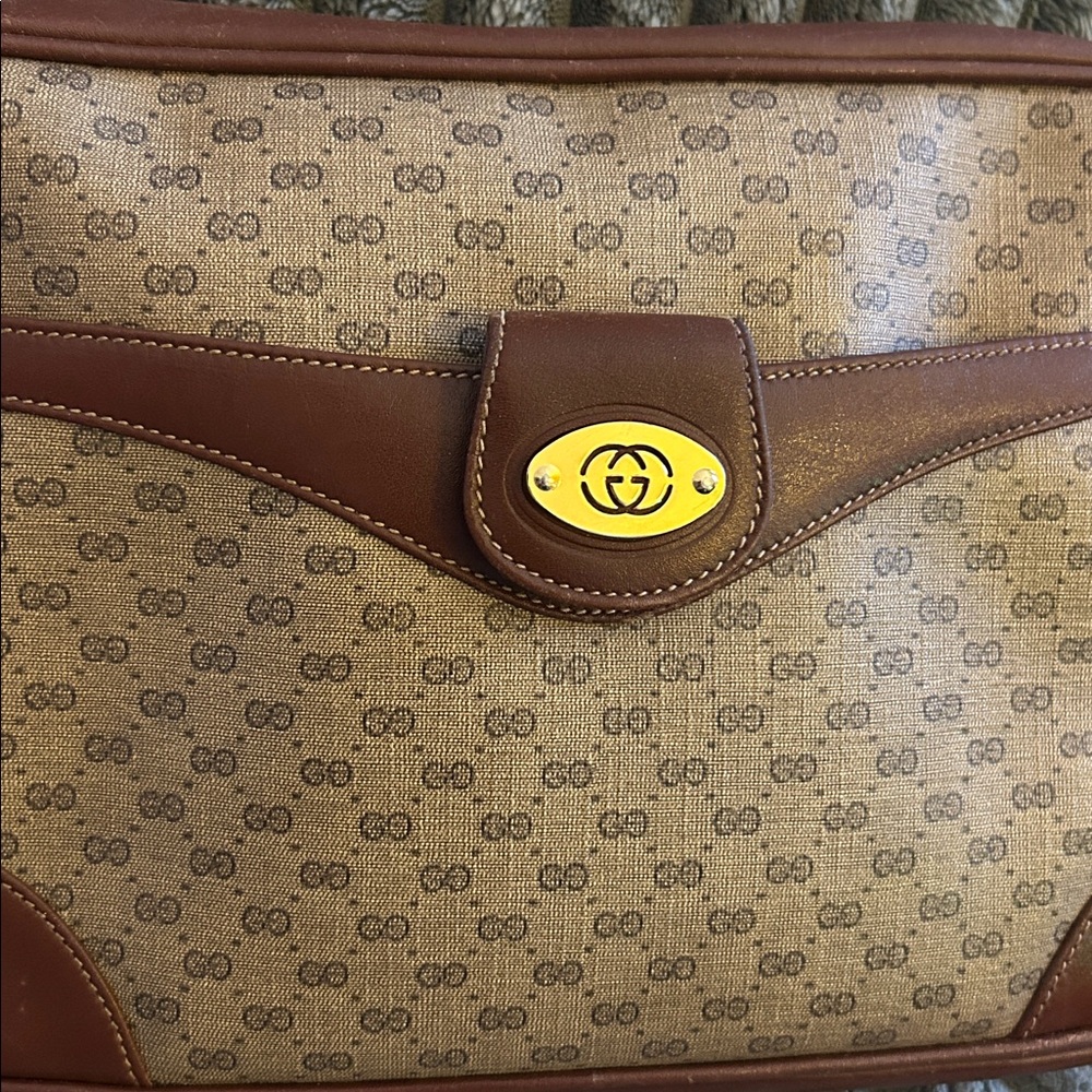 Gucci Brown/Tan Monogram Crossbody Bag - Picture 2 of 16